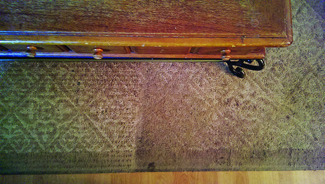 Rug halfway clean